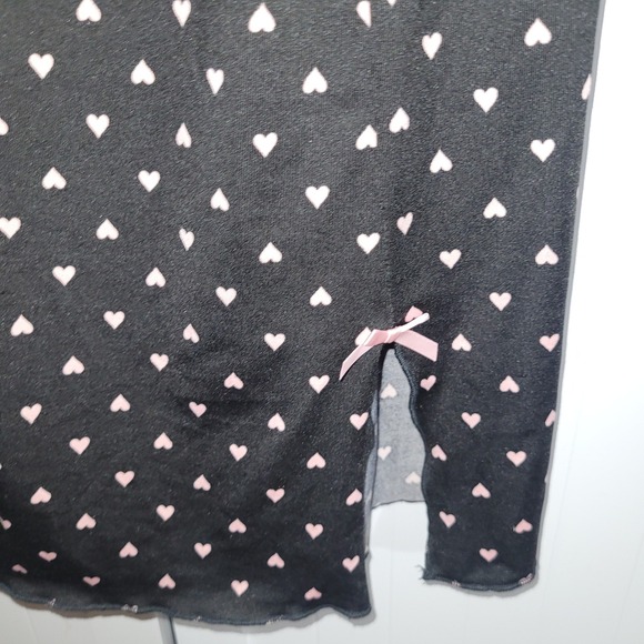 Secret Treasures Nightgown Set 2PK Medium Pink Lace Black Heart Print Chemise - Picture 9 of 10